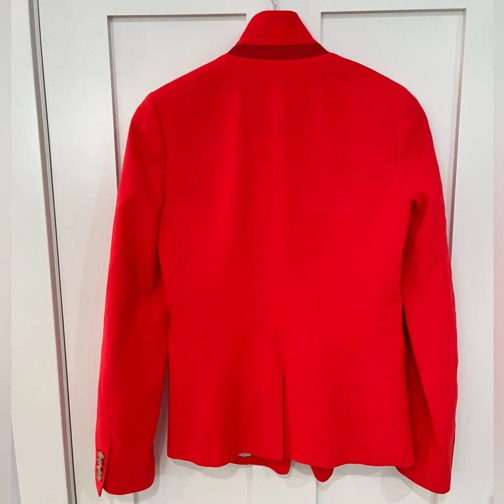 J. Crew Regent Wool Single Breasted Button Red Suit Jacket Blazer Coat 2 2T TALL